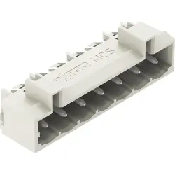 Pin header, 7 pole, pitch 5 mm, angled, light gray, 721-437/001-000