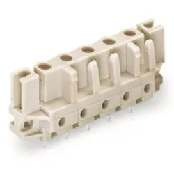Socket header, 12 pole, pitch 7.5 mm, straight, light gray, 722-742/047-000