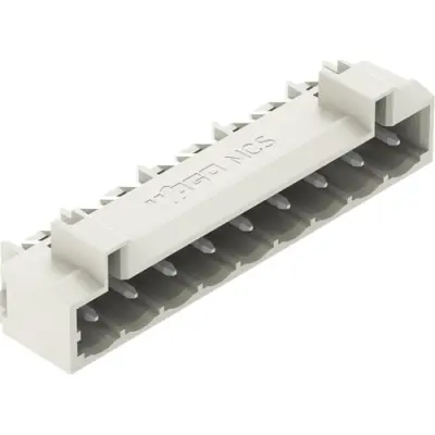 Pin header, 9 pole, pitch 5 mm, angled, light gray, 721-439/001-000 - 1