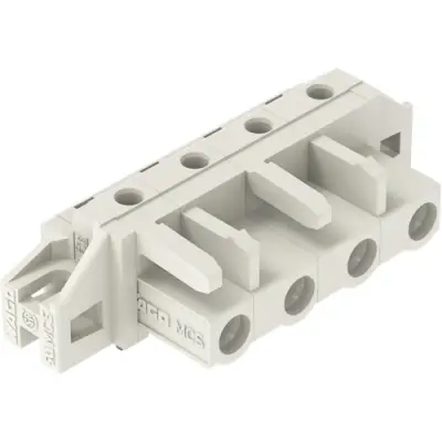 Socket header, 4 pole, pitch 7.5 mm, angled, light gray, 722-834/031-000 - 1