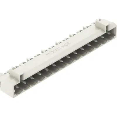 Pin header, 14 pole, pitch 5 mm, angled, light gray, 721-444/001-000 - 1