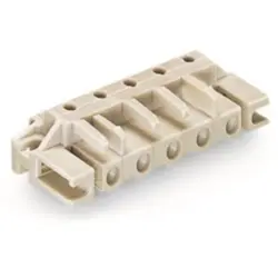 Socket header, 5 pole, pitch 7.5 mm, angled, light gray, 722-835/047-000