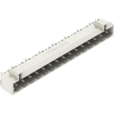 Pin header, 15 pole, pitch 5 mm, angled, light gray, 721-445/001-000 - 1