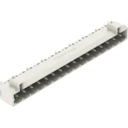 Pin header, 16 pole, pitch 5 mm, angled, light gray, 721-446/001-000