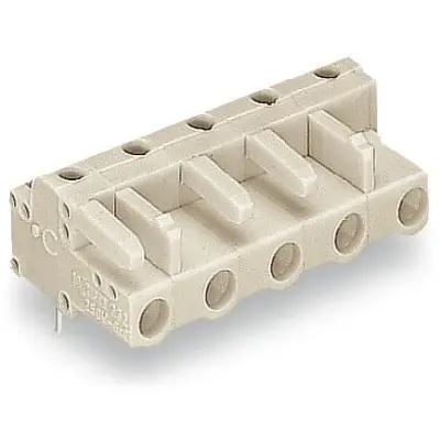 Socket header, 9 pole, pitch 7.5 mm, angled, light gray, 722-839 - 1