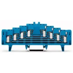 4-level shunting terminal, spring-clamp connection, 0.08-1.5 mm², 4 pole, 12 A, 4 kV, blue, 727-224/022-000