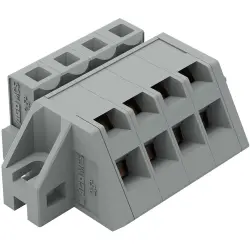 Socket header, 4 pole, pitch 5 mm, angled, gray, 731-504/031-000
