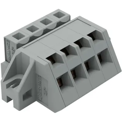 Socket header, 4 pole, pitch 5 mm, angled, gray, 731-504/031-000 - 1
