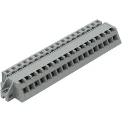 Socket header, 18 pole, pitch 5 mm, angled, gray, 731-518/031-000