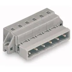 Pin header, 2 pole, pitch 7.5 mm, angled, gray, 731-602/019-000