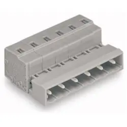Pin header, 3 pole, pitch 7.5 mm, angled, gray, 731-603