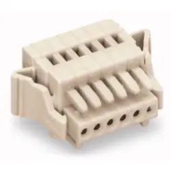 Socket header, 3 pole, pitch 2.5 mm, angled, light gray, 733-103/037-000