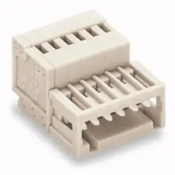 Pin header, 4 pole, pitch 2.5 mm, angled, light gray, 733-204
