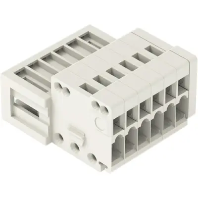 Pin header, 10 pole, pitch 2.5 mm, angled, light gray, 733-210 - 1