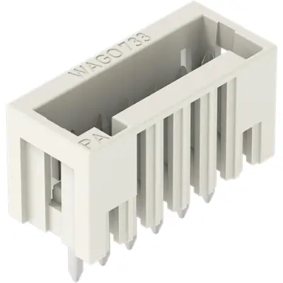 Pin header, 7 pole, pitch 2.5 mm, straight, light gray, 733-337 - 1