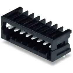 Pin header, 4 pole, pitch 2.5 mm, angled, black, 733-364/105-604
