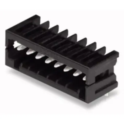 Pin header, 9 pole, pitch 2.5 mm, angled, black, 733-369/105-604 - 1
