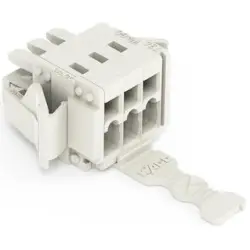 Socket header, 3 pole, pitch 3.5 mm, angled, light gray, 734-103/037-000/032-000