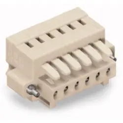 Socket header, 4 pole, pitch 3.5 mm, angled, light gray, 734-104/107-000
