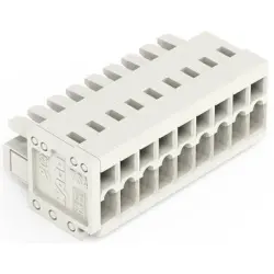 Socket header, 9 pole, pitch 3.5 mm, angled, light gray, 734-109