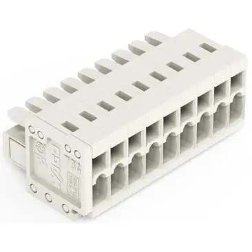 Socket header, 9 pole, pitch 3.5 mm, angled, light gray, 734-109 - 1