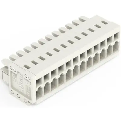 Socket header, 12 pole, pitch 3.5 mm, angled, light gray, 734-112 - 1