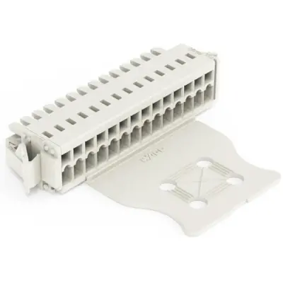 Socket header, 14 pole, pitch 3.5 mm, angled, light gray, 734-114/037-000/035-000 - 1