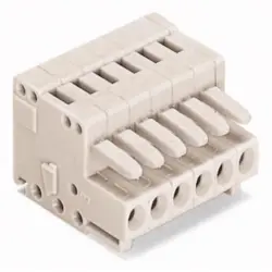 Socket header, 16 pole, pitch 3.5 mm, angled, light gray, 734-116