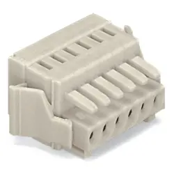 Socket header, 16 pole, pitch 3.5 mm, angled, light gray, 734-116/037-000