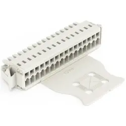 Socket header, 16 pole, pitch 3.5 mm, angled, light gray, 734-116/037-000/035-000