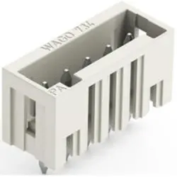 Pin header, 5 pole, pitch 3.5 mm, straight, light gray, 734-135/046-000
