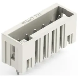 Pin header, 6 pole, pitch 3.5 mm, straight, light gray, 734-136/046-000