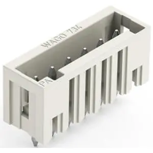 Pin header, 6 pole, pitch 3.5 mm, straight, light gray, 734-136/046-000 - 1