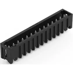 Pin header, 14 pole, pitch 3.5 mm, straight, black, 734-144/105-604
