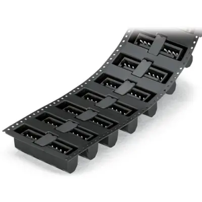 Pin header, 14 pole, pitch 3.5 mm, straight, black, 734-144/105-604/997-408 - 1