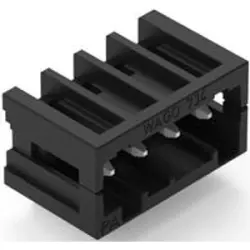 Pin header, 4 pole, pitch 3.5 mm, angled, black, 734-164/105-604