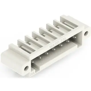 Pin header, 7 pole, pitch 3.5 mm, angled, light gray, 734-167/108-000 - 1