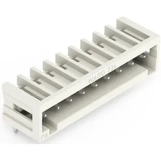 Pin header, 9 pole, pitch 3.5 mm, angled, light gray, 734-169 - 1