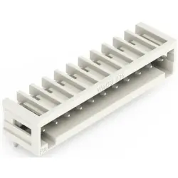 Pin header, 11 pole, pitch 3.5 mm, angled, light gray, 734-171