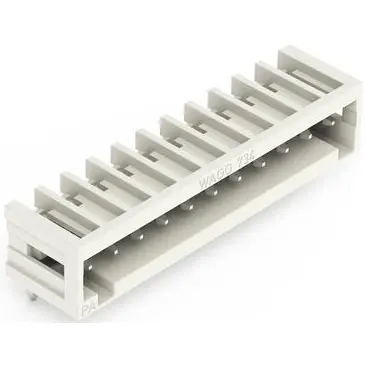 Pin header, 11 pole, pitch 3.5 mm, angled, light gray, 734-171 - 1