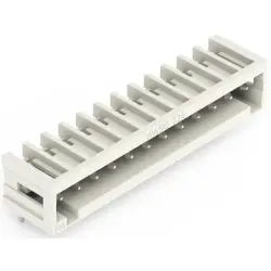 Pin header, 12 pole, pitch 3.5 mm, angled, light gray, 734-172