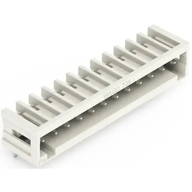 Pin header, 12 pole, pitch 3.5 mm, angled, light gray, 734-172 - 1