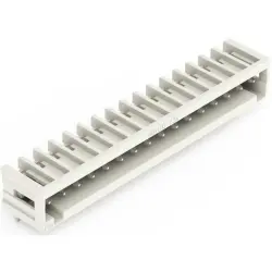 Pin header, 16 pole, pitch 3.5 mm, angled, light gray, 734-176