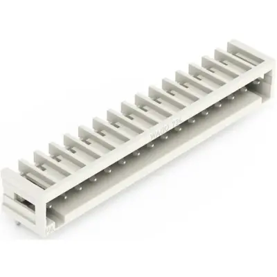Pin header, 16 pole, pitch 3.5 mm, angled, light gray, 734-176 - 1