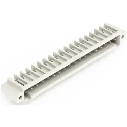 Pin header, 18 pole, pitch 3.5 mm, angled, light gray, 734-178/108-000