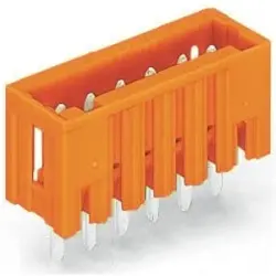 Pin header, 2 pole, pitch 3.81 mm, straight, orange, 734-232/046-000