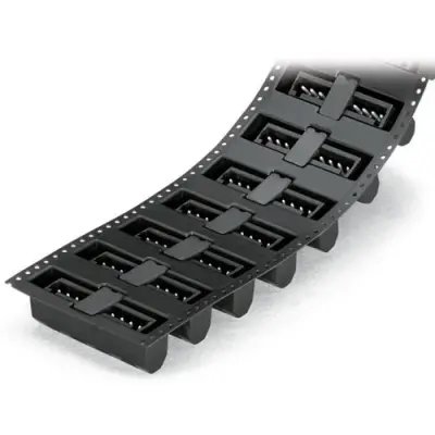 Pin header, 2 pole, pitch 3.81 mm, straight, black, 734-232/105-604/997-405 - 1