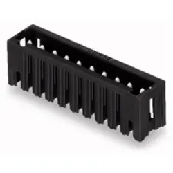 Pin header, 3 pole, pitch 3.81 mm, straight, black, 734-233/105-604