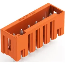 Pin header, 6 pole, pitch 3.81 mm, straight, orange, 734-236/046-000