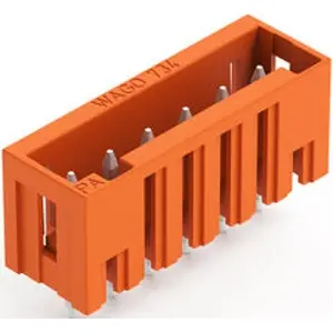 Pin header, 6 pole, pitch 3.81 mm, straight, orange, 734-236/046-000 - 1